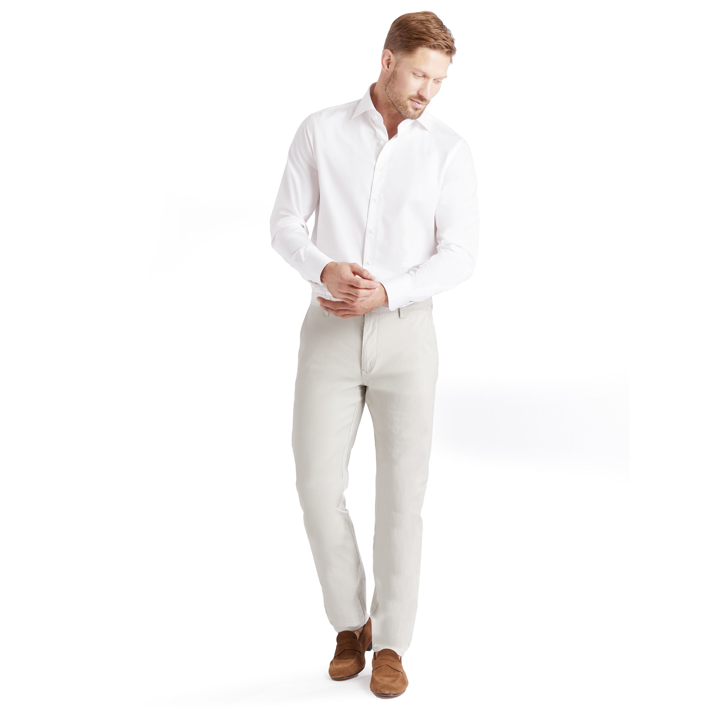 Men wearing Beige Everyday Comfort Slim Chino Pants