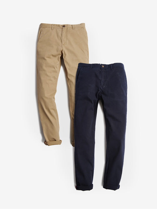 Everyday Comfort Slim Chino Pants 2-Pack Navy/Khaki Slim pants