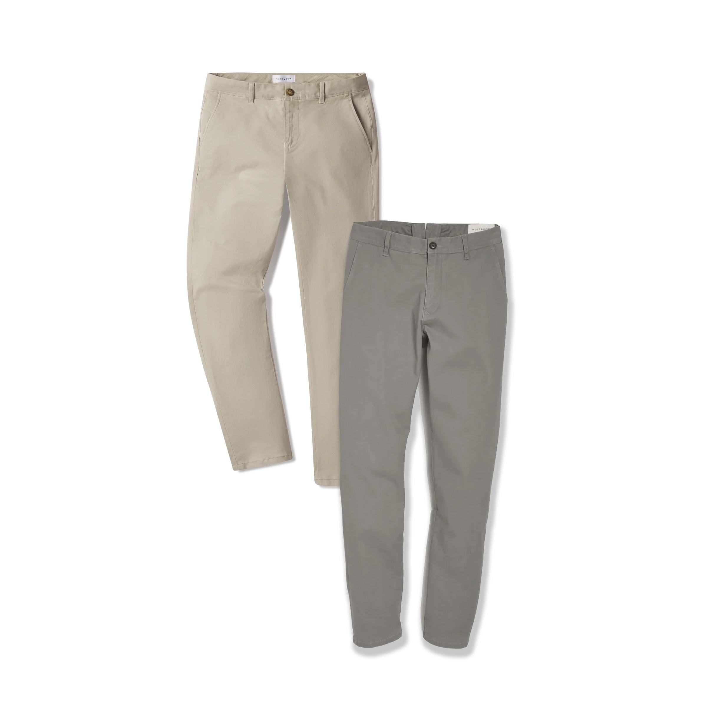Men wearing Light Gray/Ecru Everyday Comfort Slim Chino Pants 2-Pack pants