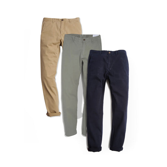 Everyday Comfort Slim Chino Pants 3-Pack Navy/Light Gray/Khaki Slim pants