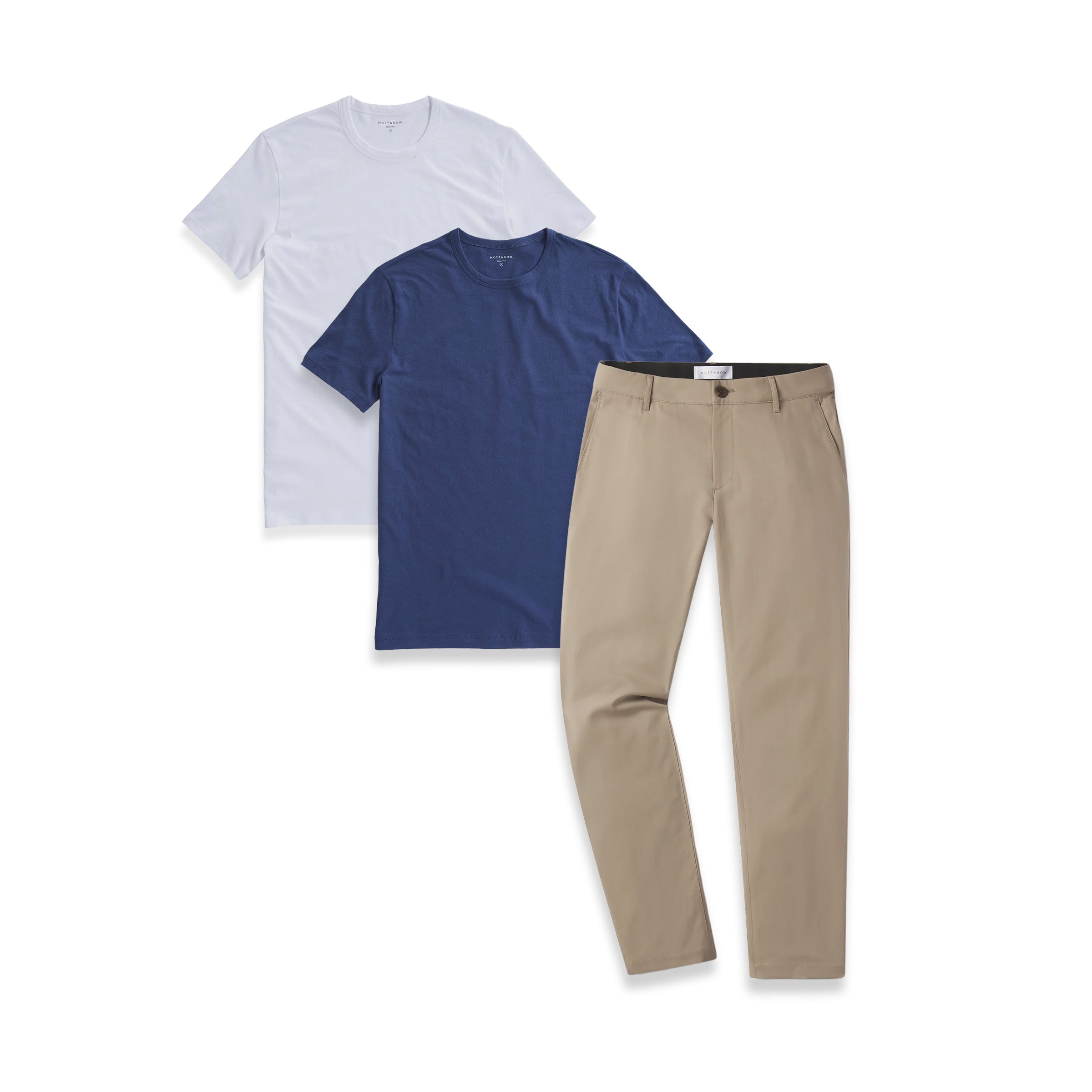 Men wearing Default Title Bundle: 1 Pair of Tech Pants + 2 tees