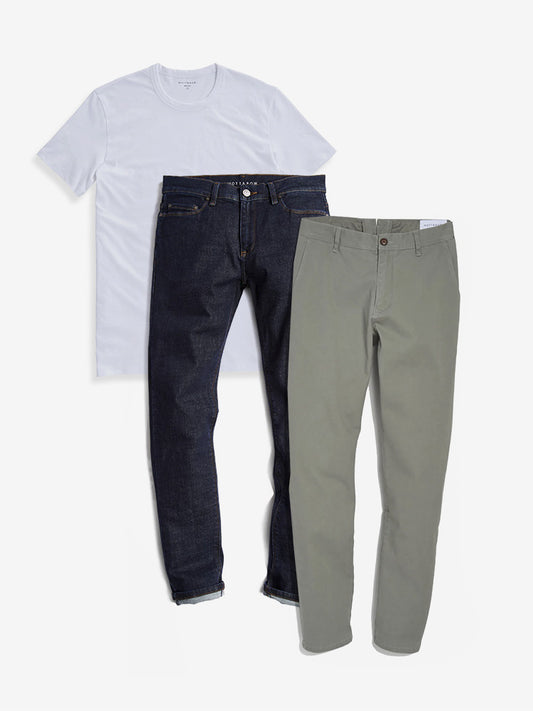 Bundle 02: 1 pair of Chinos + 1 Driggs Tee + 1 pair of Jeans  Straight jeans