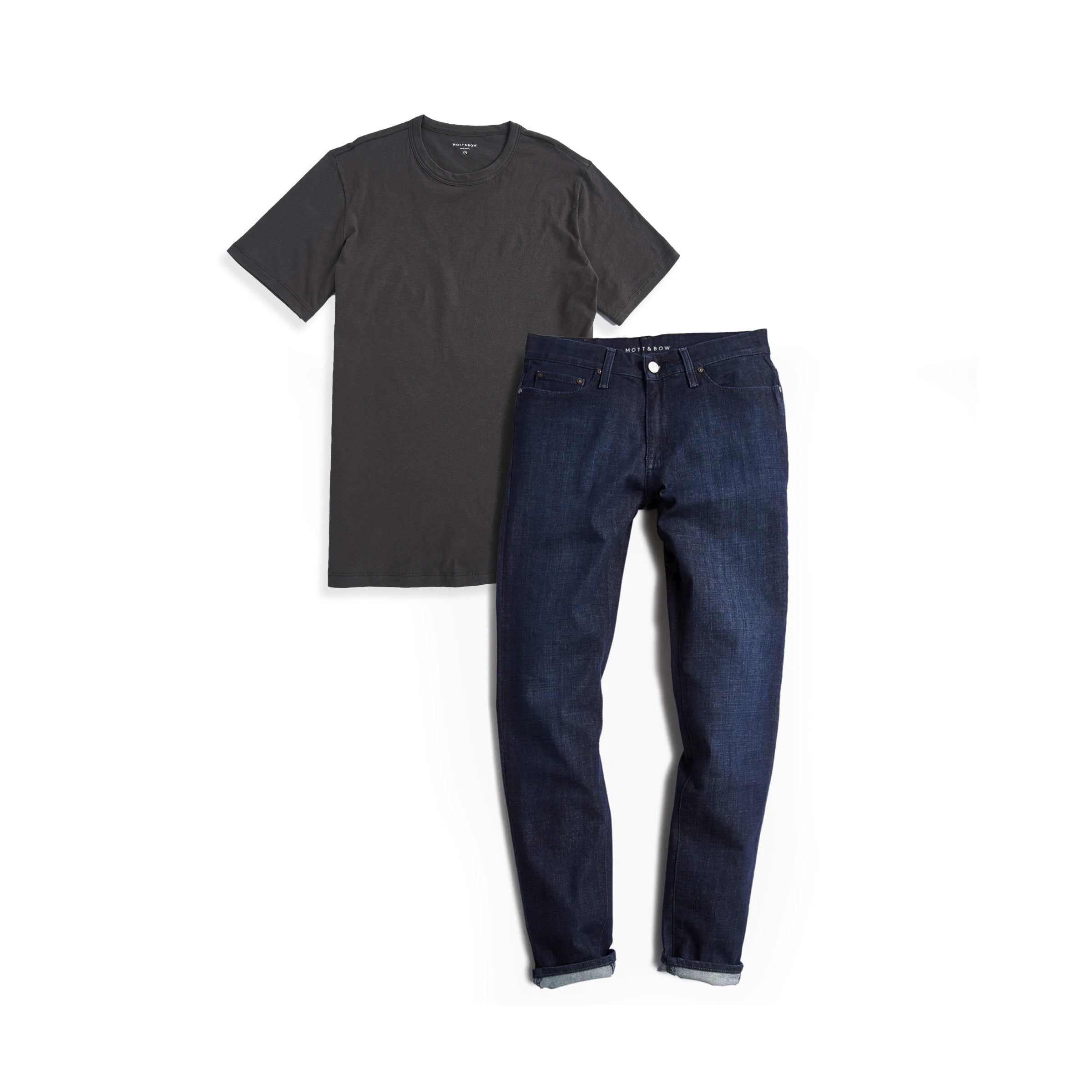 Men wearing Default Title Set 07: 1 pair of Jeans + 1 Driggs Tee