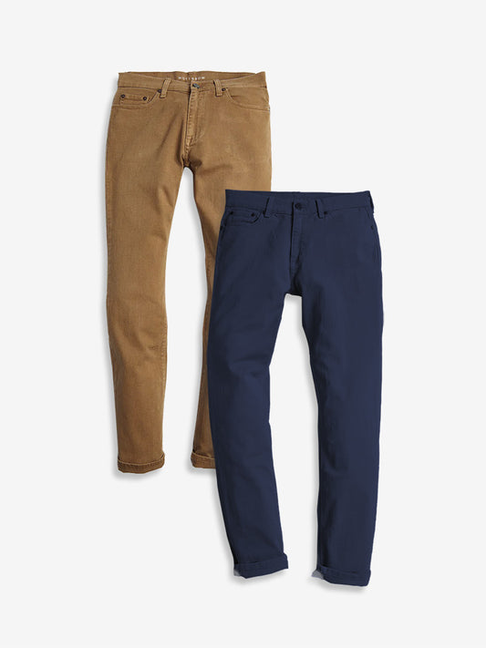 Slim Mercer Jeans 2-Pack Khaki/Blue Slim jeans