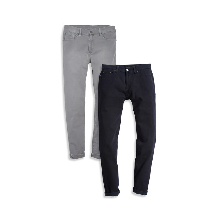 Men wearing Light Gray/Navy Straight Mercer Jeans 2-Pack