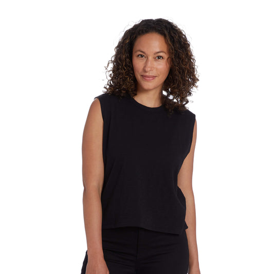 Relaxed Slub Tank Black Tank tees