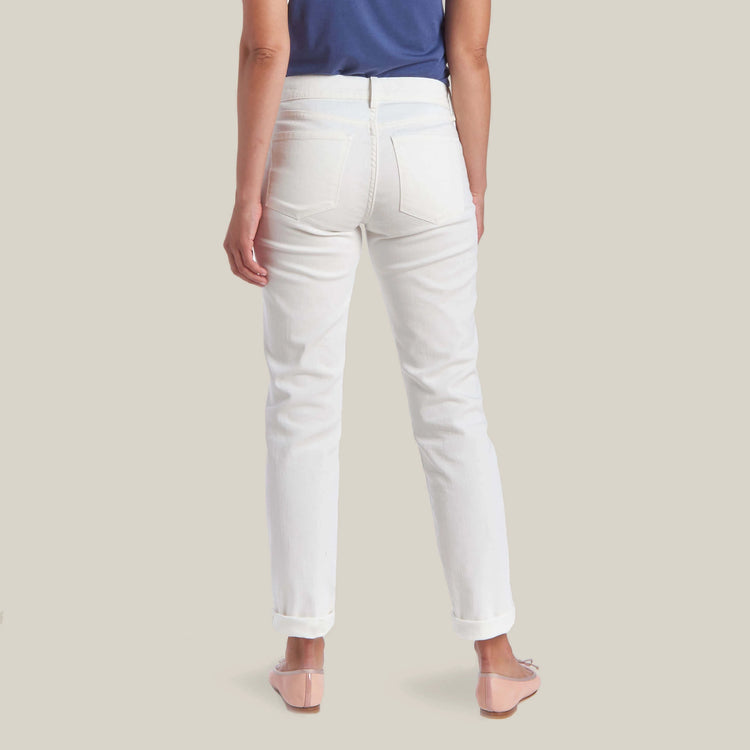 Women wearing Hueso Mercer Mid Rise Slim Straight Jeans