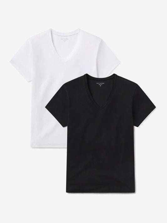 Relaxed V-Neck Marcy Tee 2-Pack White/Black bdl2_relaxed_marcy_vneck tees