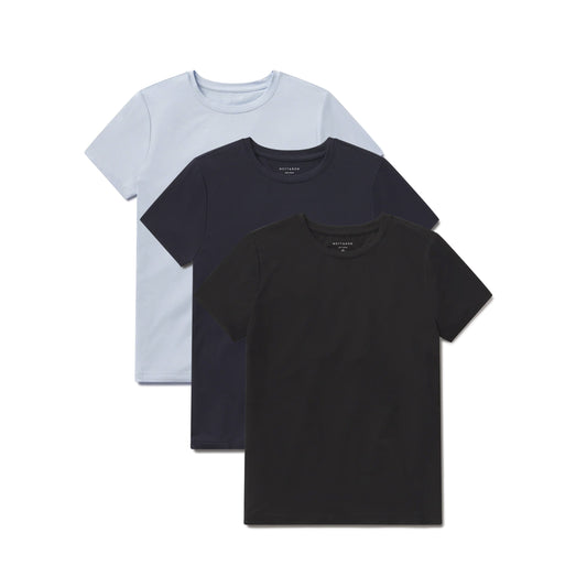 Second Skin Crew Tee 3-Pack Black/Ice Blue/Navy bdl3_women_second_skin_crew tees