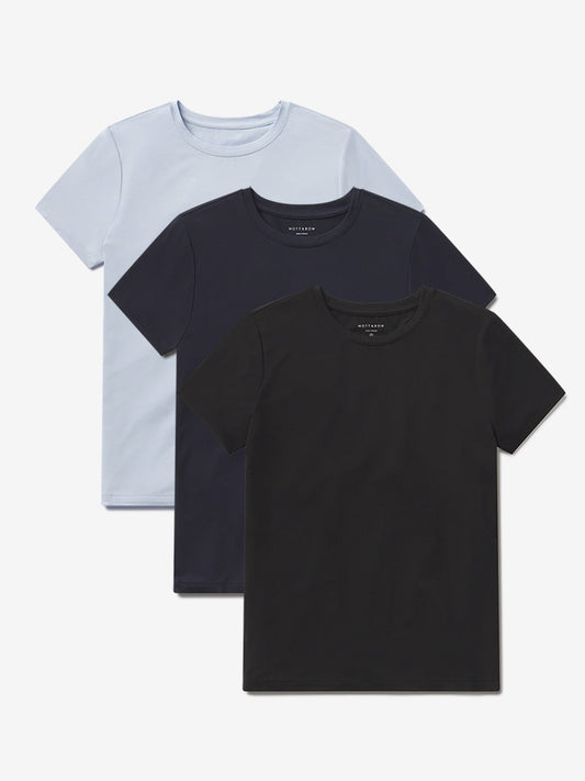 Second Skin Crew Tee 3-Pack Black/Ice Blue/Navy bdl3_women_second_skin_crew tees