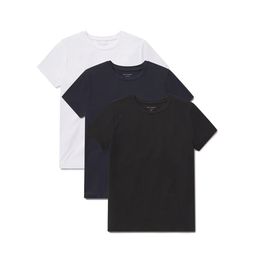 Second Skin Crew Tee 3-Pack White/Black/Navy bdl3_women_second_skin_crew tees