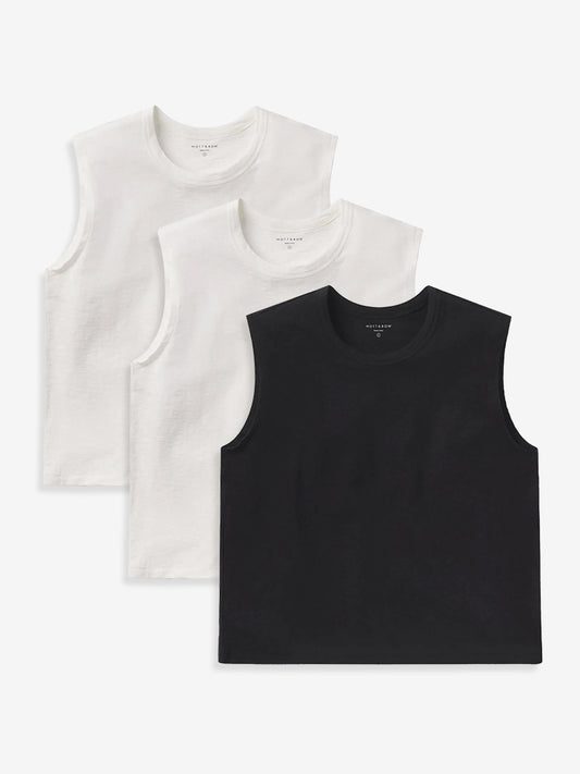 Relaxed Slub Tank 3-Pack Bone/Bone/Black bdl3_women_tank_slub_tee tees