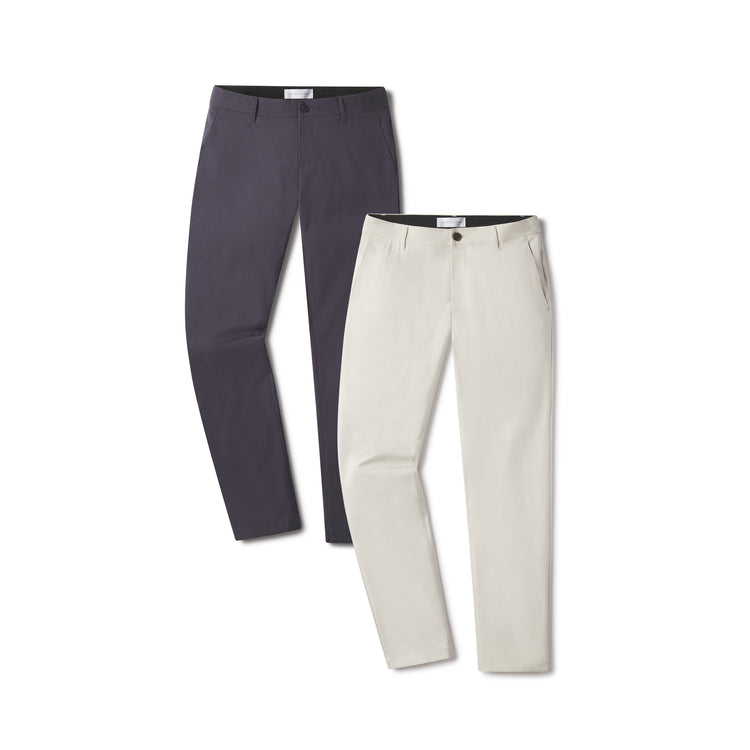  wearing Stone/Granite Slim Tech Pants 2-Pack