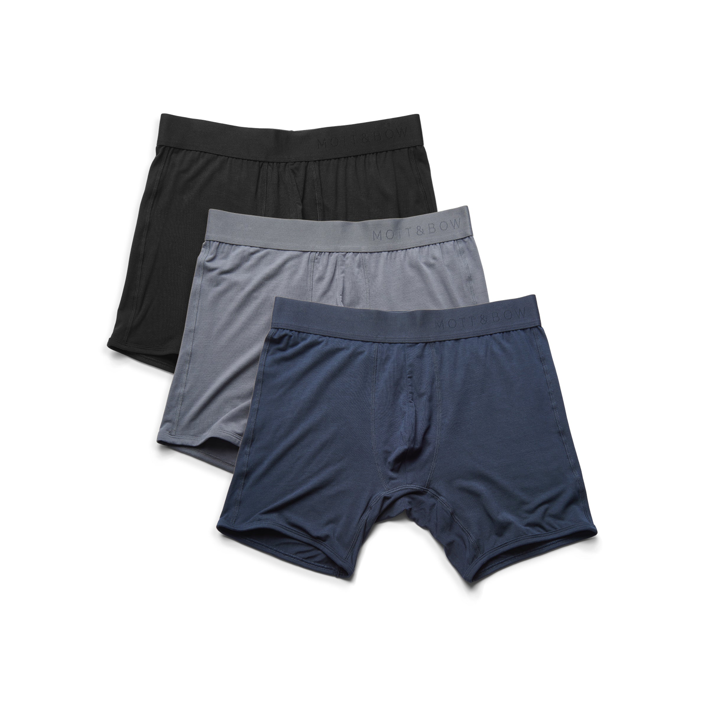 Men wearing Gray/Navy/Black Boxer Brief 3-Pack underwear