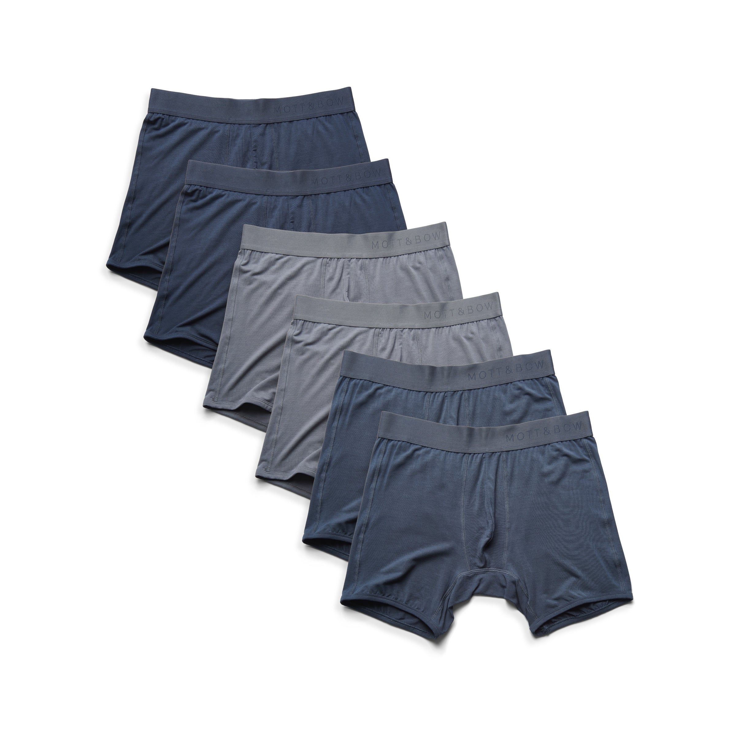 Men wearing Navy/Steel Gray/Gray Boxer Brief 6-Pack underwear