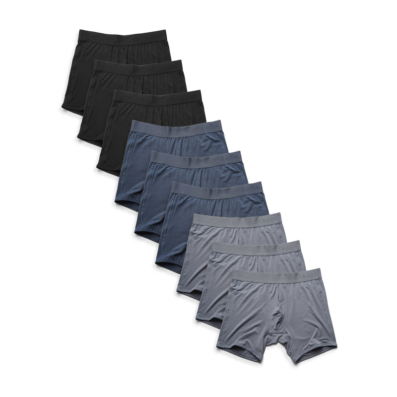 Men wearing Black/Steel Gray/Gray Boxer Brief 9-Pack underwear