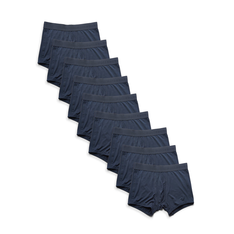 Men wearing Navy Trunks 9-Pack underwear