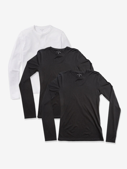 Long Sleeve Crew Tee Marcy 3-Pack White/Black/Black Crew tees
