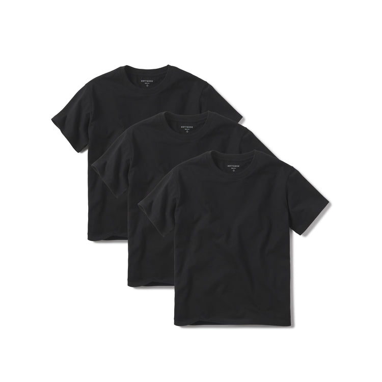 Women wearing Black Everyday Cotton Crew Tee 3-Pack