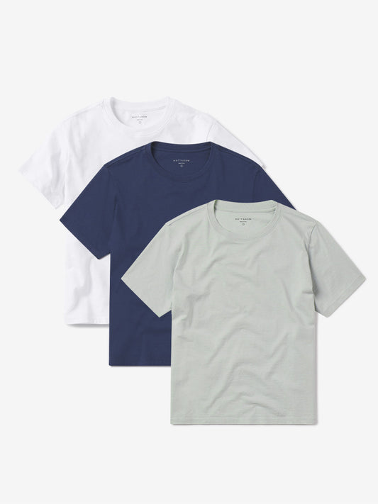 Everyday Cotton Crew Tee 3-Pack White/Venice Blue/Honeydew Crew tees