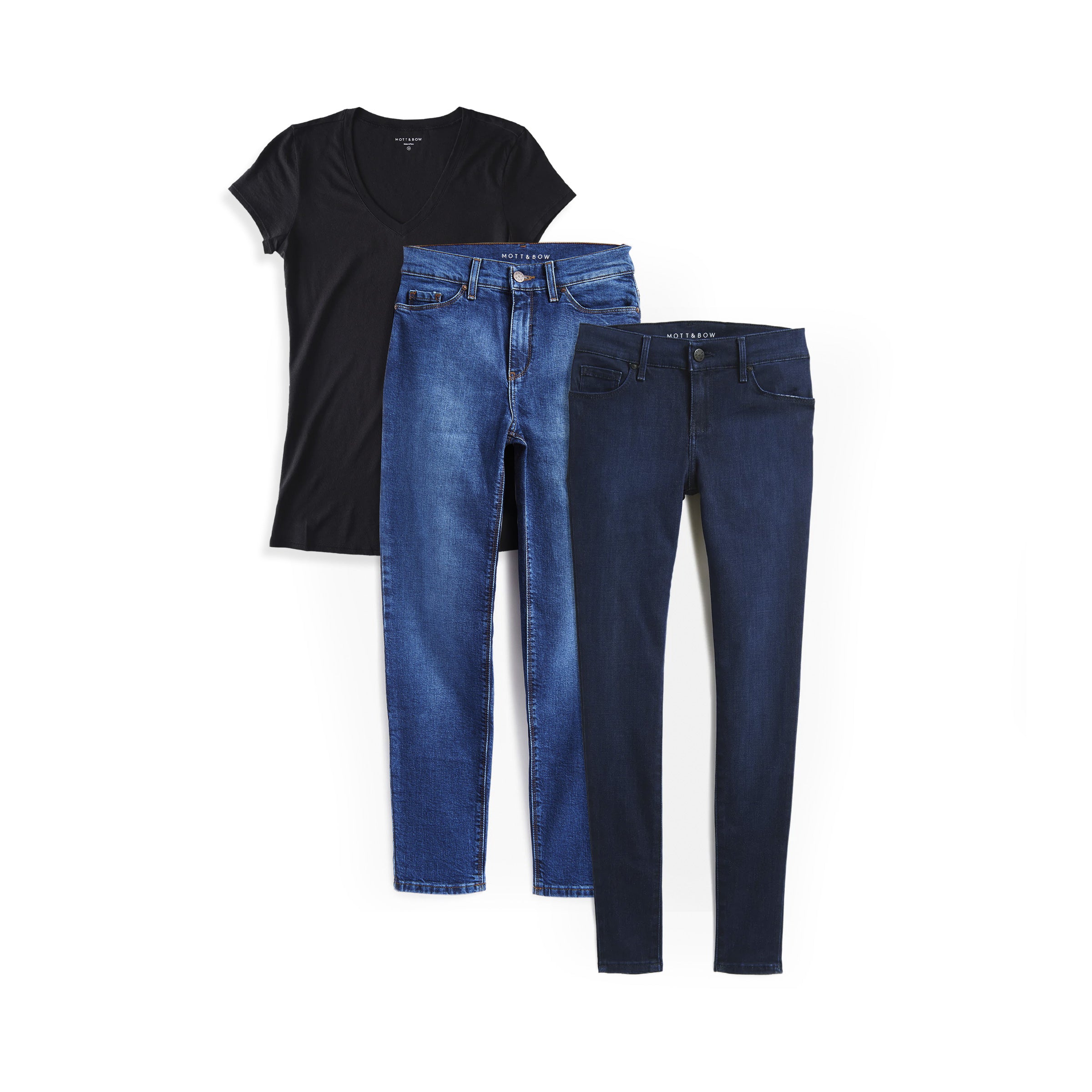 Women wearing Default Title Bundle 01: 2 pair of Jeans + 1 Marcy Tee