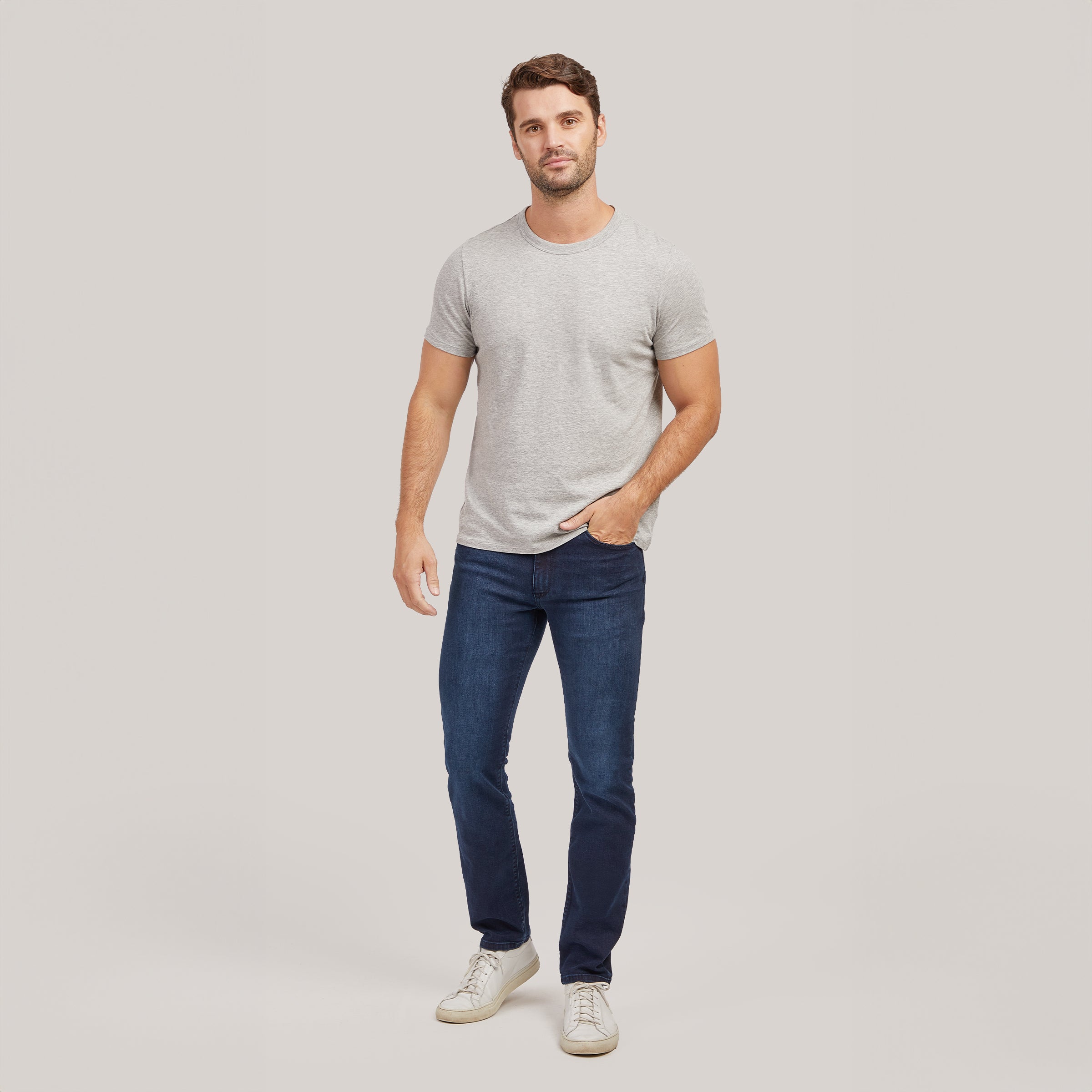 Men wearing Medium Blue Slim Wooster Jeans