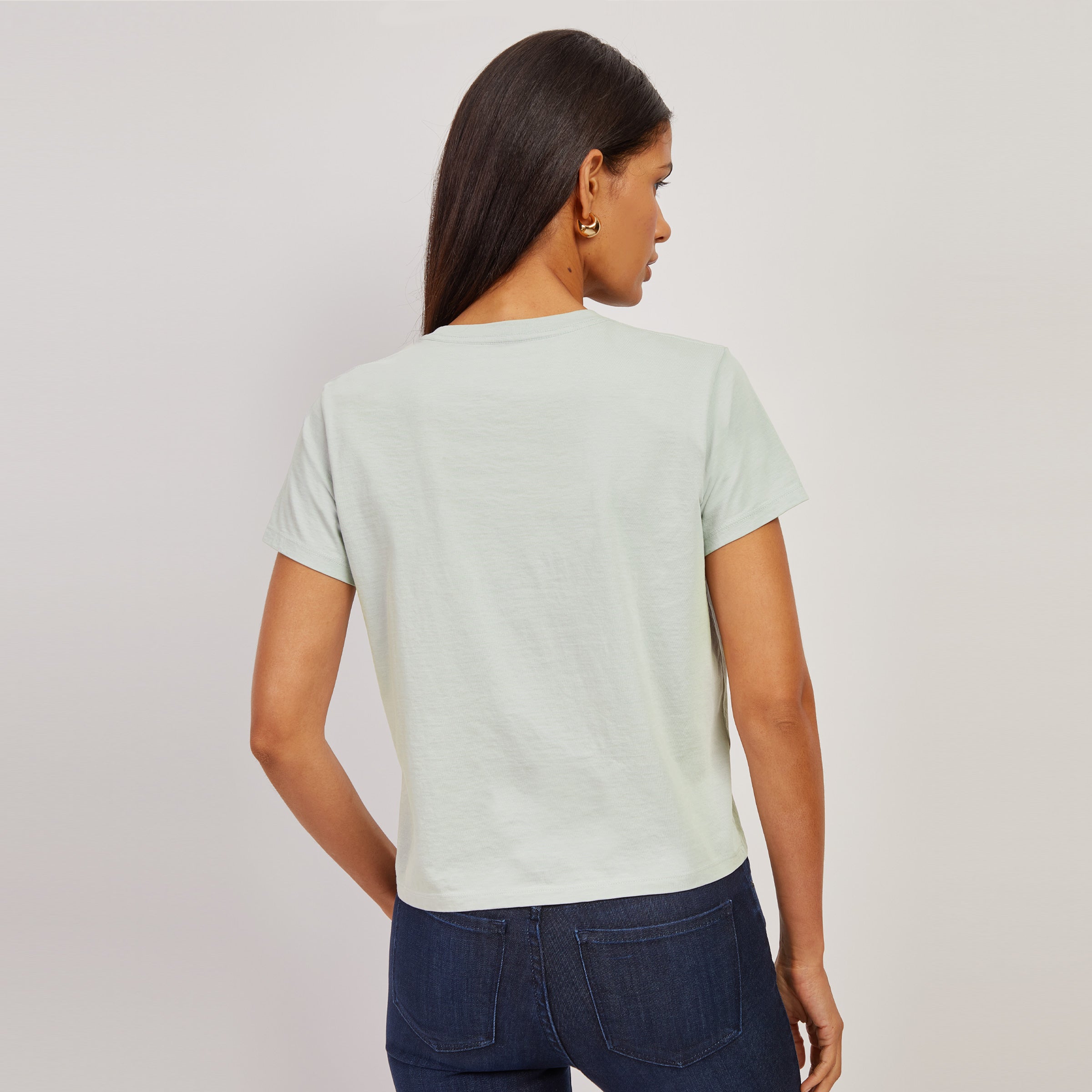 Women wearing Honeydew Everyday Cotton Crew Tee