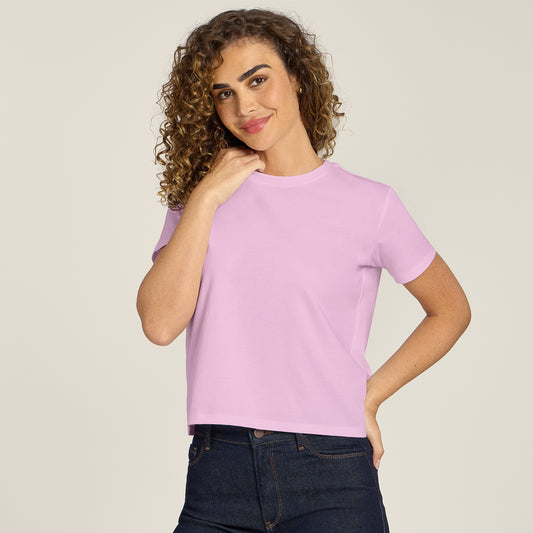 Everyday Cotton Crew Tee Rose Pink Crew tees