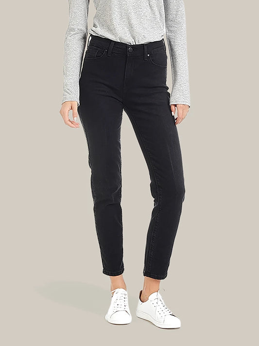 Allen High Rise Slim Mom Jeans Washed Black Mom jeans
