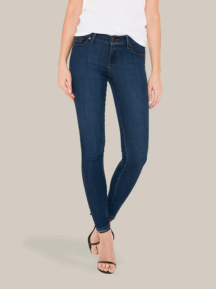 Women wearing Medium Blue Jane Mid Rise Skinny Jeans