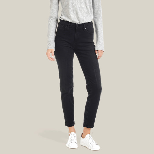 Allen High Rise Slim Mom Jeans Washed Black Mom jeans