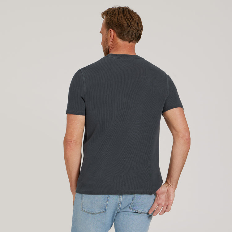 Men wearing Vintage Blue Ink Heritage Weighted Tee