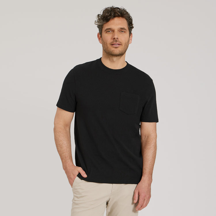 Men wearing Vintage Black Heritage Weighted Tee