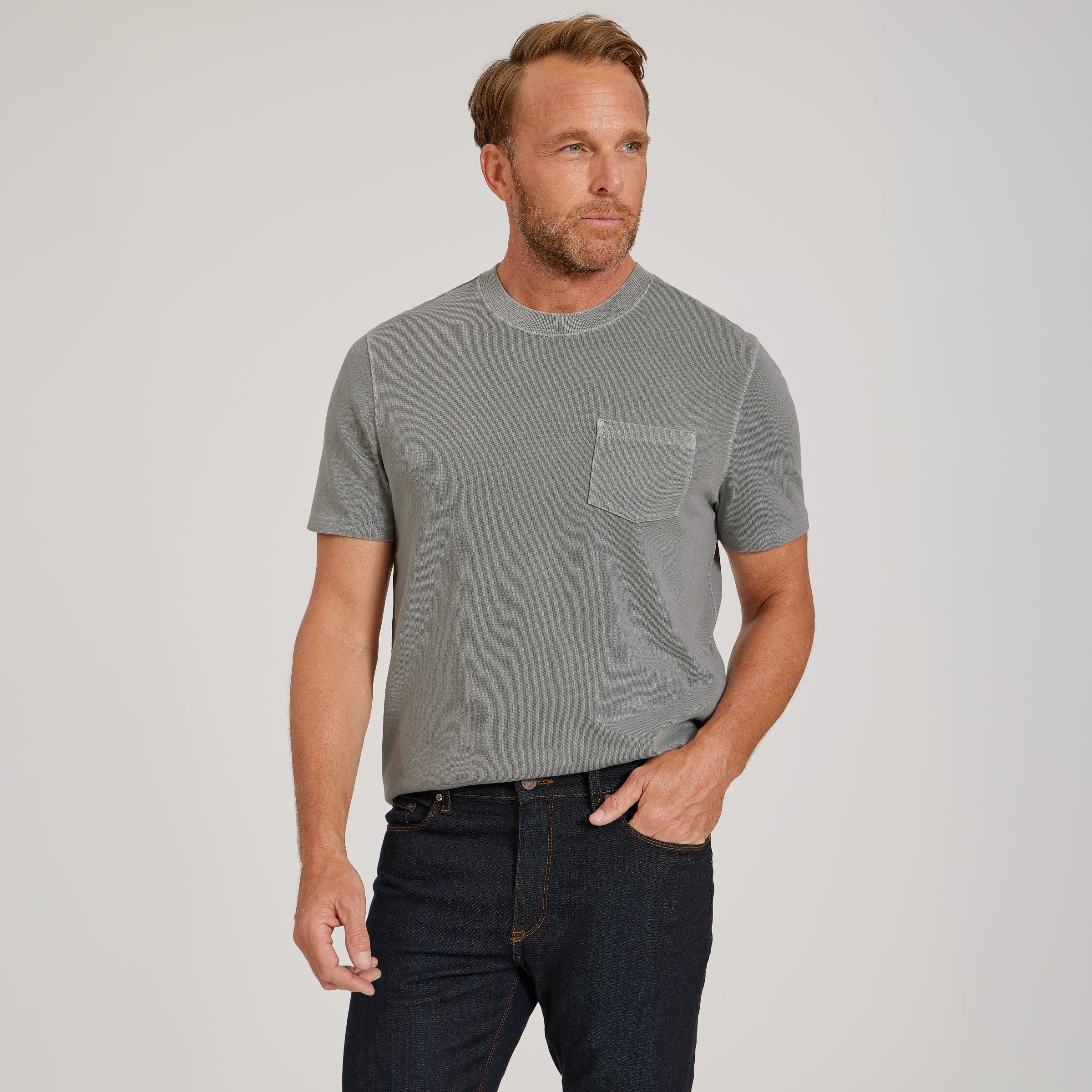 Men wearing Peltre vintage Heritage Weighted Tee