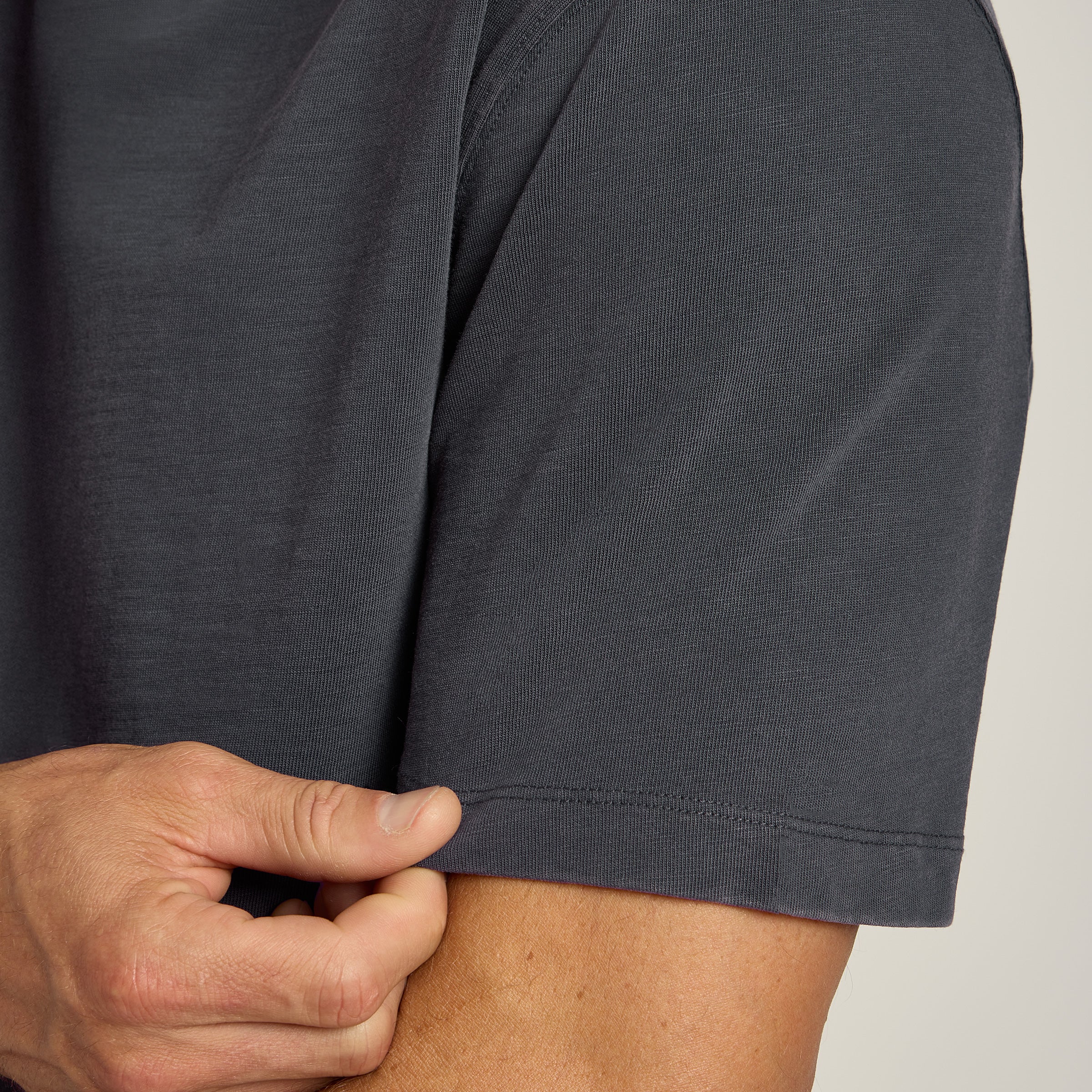 Men wearing Vintage Gray Cotton Jersey Oversized Tee