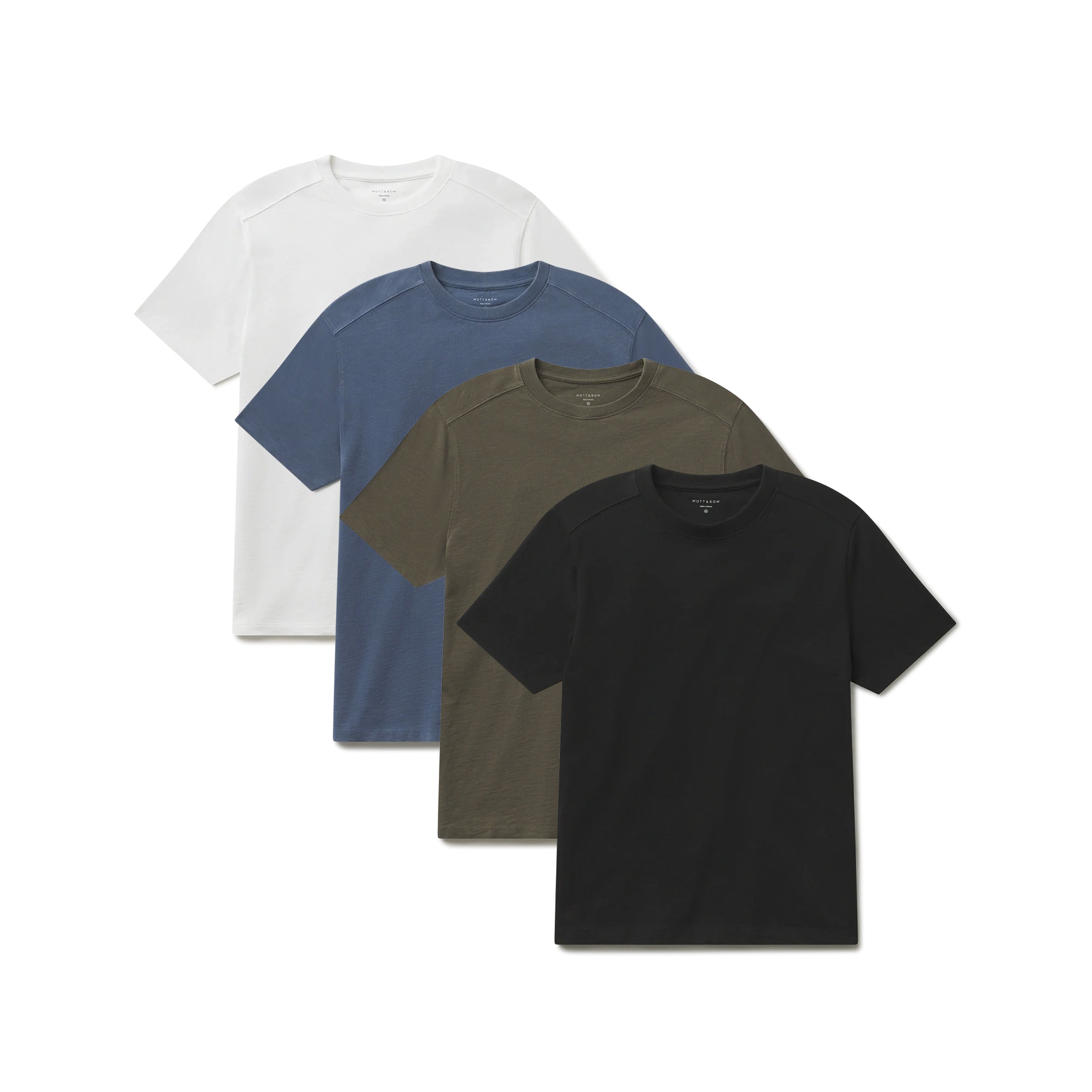 Men wearing White/Vintage Slate/Vintage Dark Moss/Vintage Black Cotton Jersey Oversized Tee 4-Pack tees
