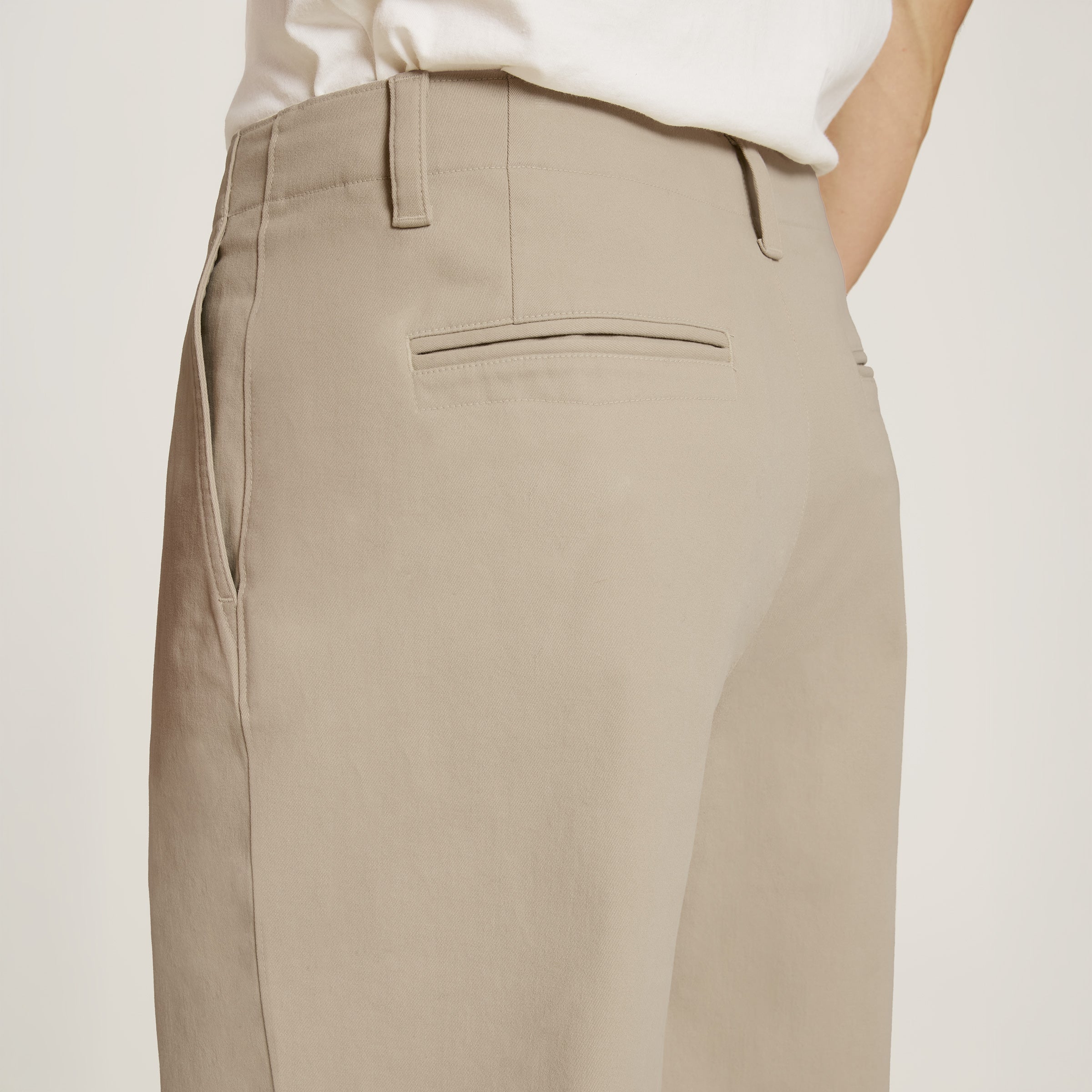 Men wearing Ecru Wide Leg Chino Pants