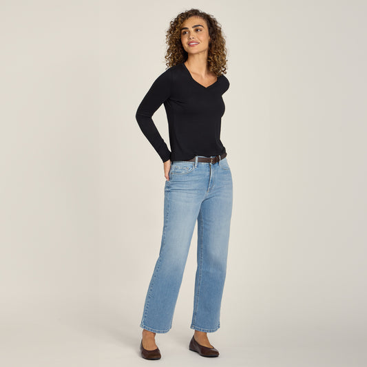 Long Sleeve V-Neck Tee Marcy Black V-Neck tees