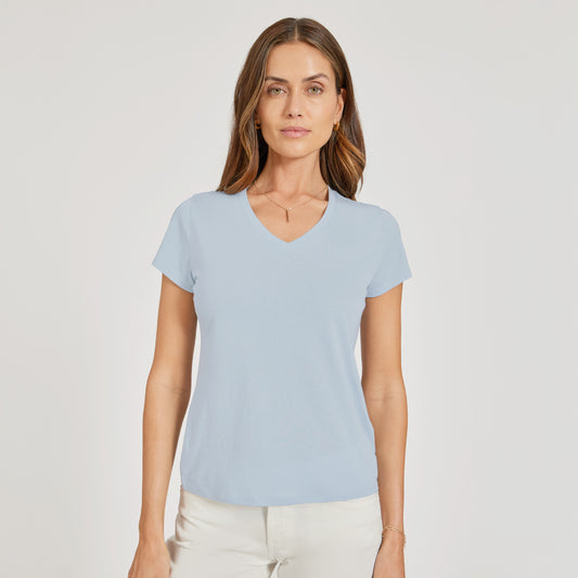 Fitted V-Neck Marcy Tee Azul hielo V-Neck tees
