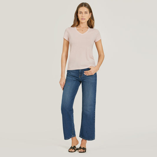 High Rise Cropped Straight Leg Gilmore Medium/Dark Blue High-Rise Cropped jeans