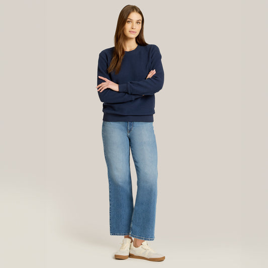High Rise Cropped Straight Leg Gilmore Medium Blue High-Rise Cropped jeans