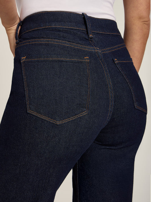 High Rise Cropped Straight Leg Gilmore Dark Blue High-Rise Cropped jeans
