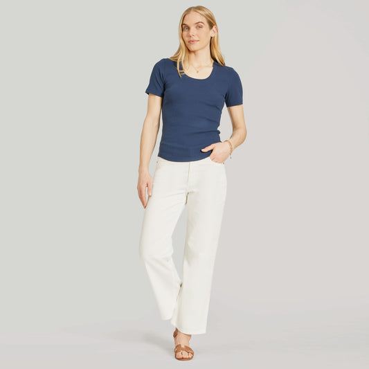 High Rise Cropped Straight Leg Mercer Bone High-Rise Cropped jeans