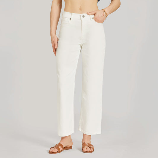 High Rise Cropped Straight Leg Mercer Bone High-Rise Cropped jeans