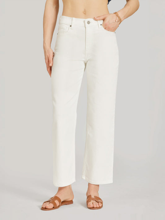 High Rise Cropped Straight Leg Mercer Bone High-Rise Cropped jeans