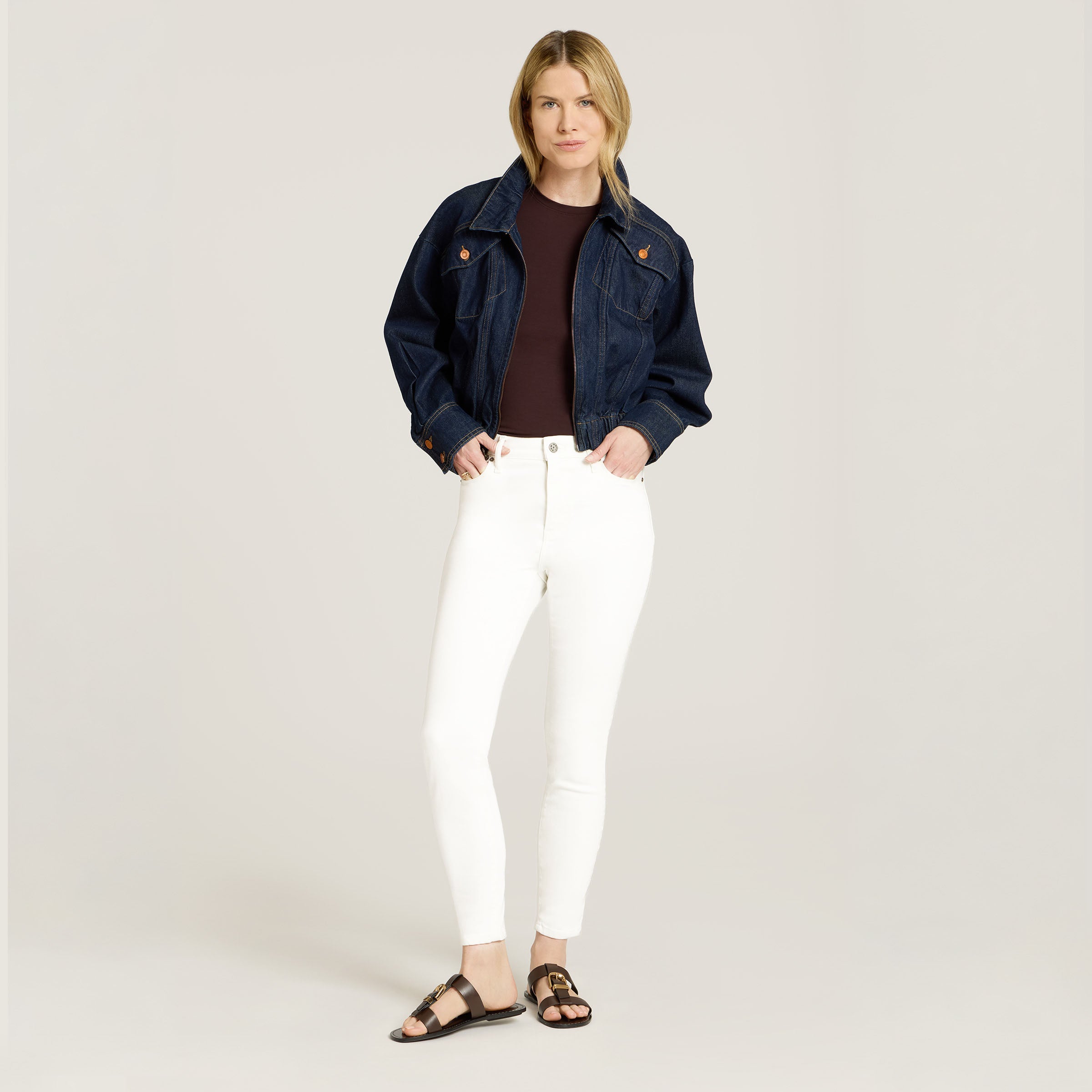 Women wearing White High Rise Skinny Lloyd