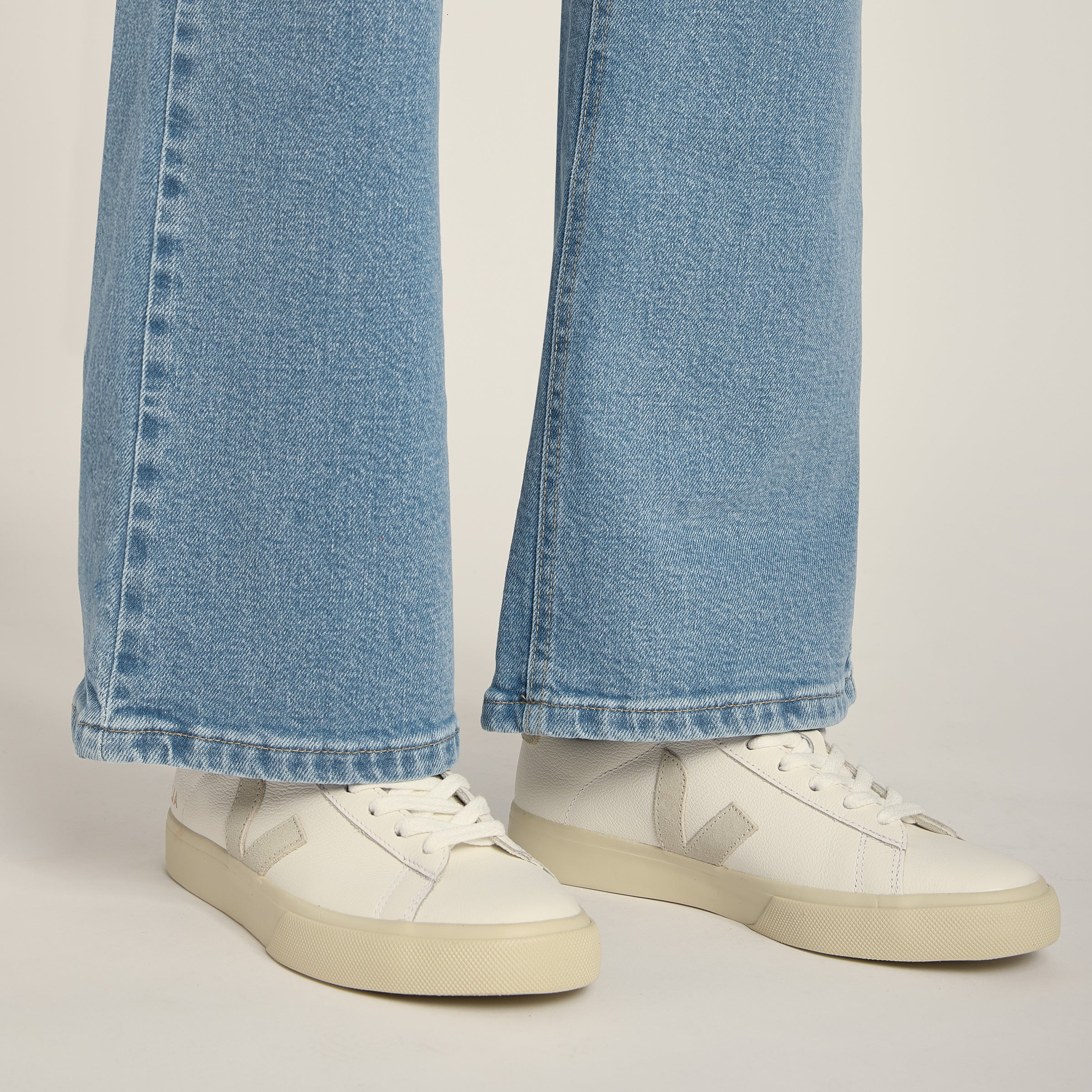 Women wearing Light Blue High Rise Wide Leg Hubert