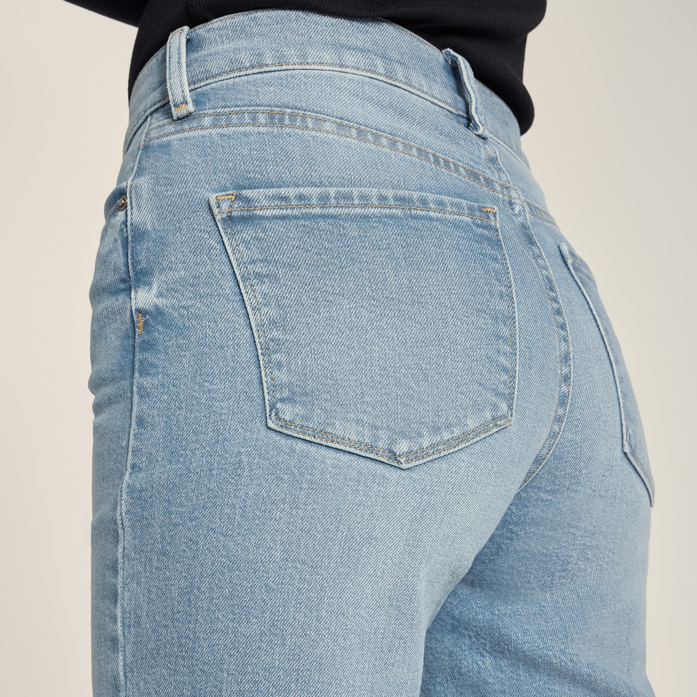 Women wearing Light Blue High Rise Wide Leg Hubert