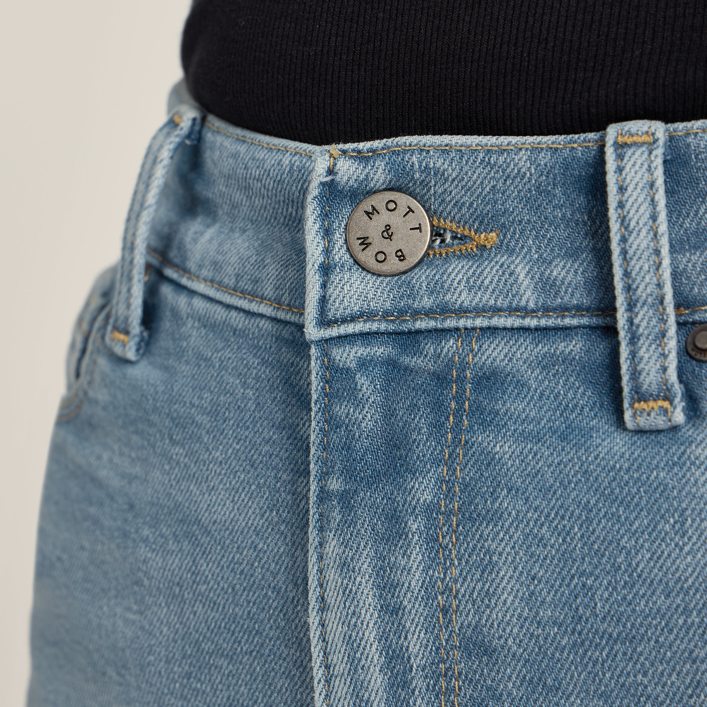 Women wearing Light Blue High Rise Wide Leg Hubert
