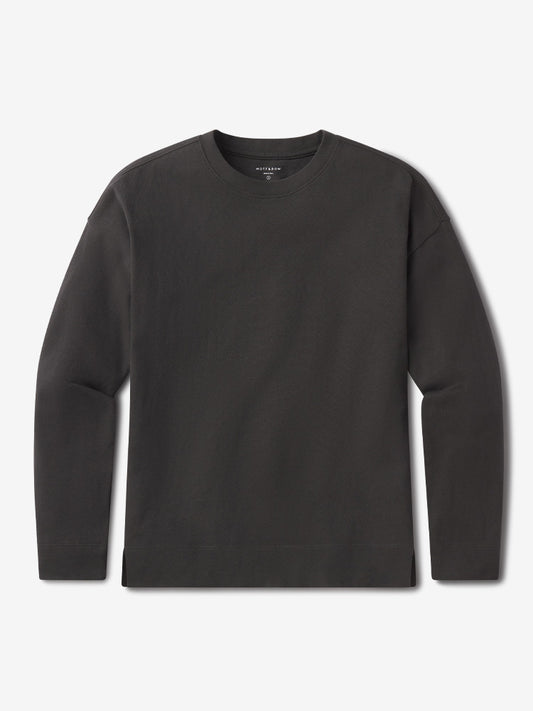 Cotton Jersey Oversized Long Sleeve Tee Gris vintage Crew tees